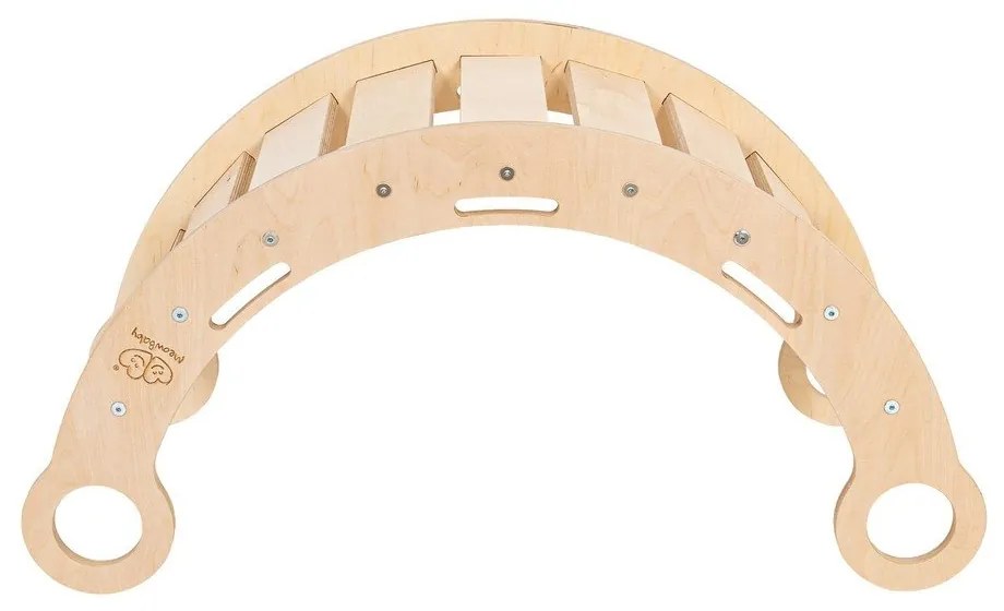 Różowo-naturalna huśtawka z litego drewna sosnowego 39x75x38 cm Montessori – Meowbaby