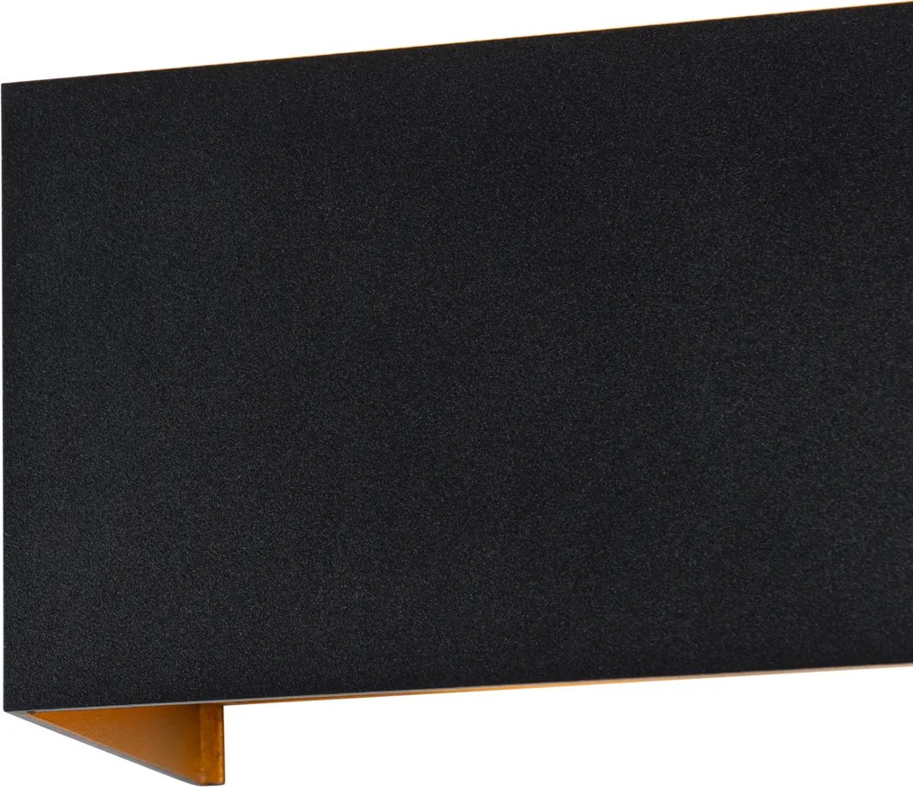 Lampa ścienna zewnętrzna czarna ze złotem w komplecie LED 4-światłowa IP54 - Edwin