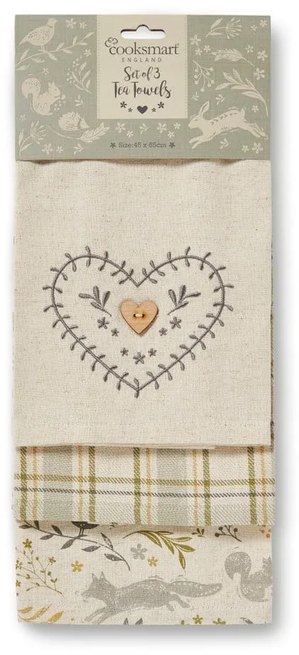 Bawełniane ścierki zestaw 3 szt. 45x65 cm Woodland – Cooksmart ®