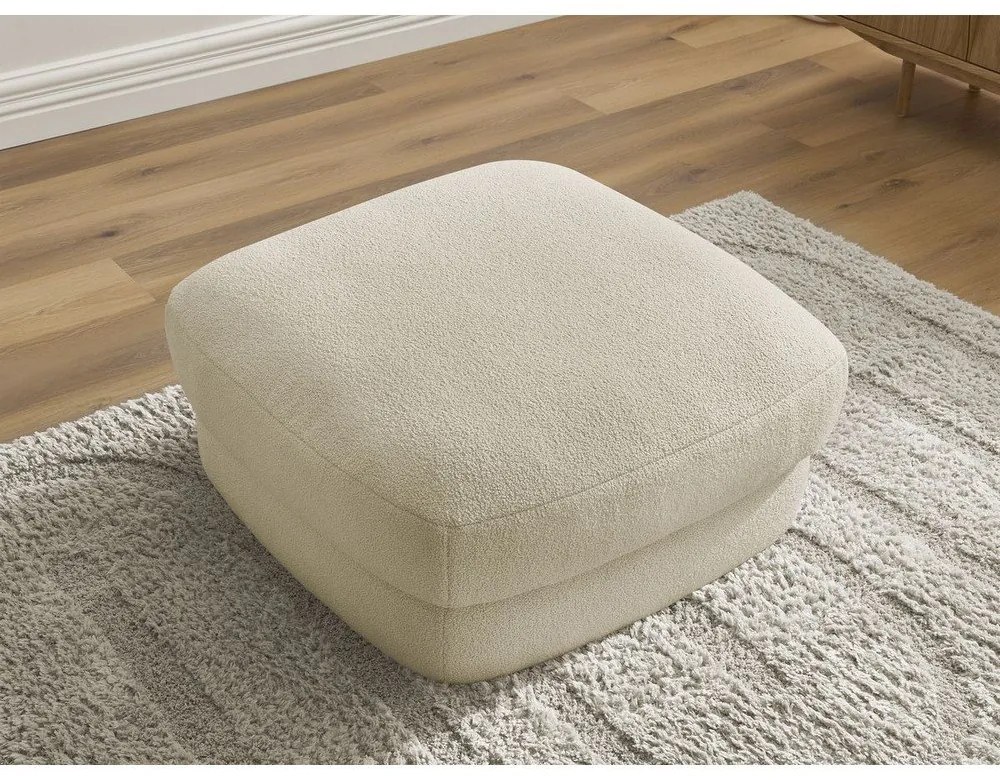 Beżowy podnóżek z materiału bouclé Leonore – Bobochic Paris