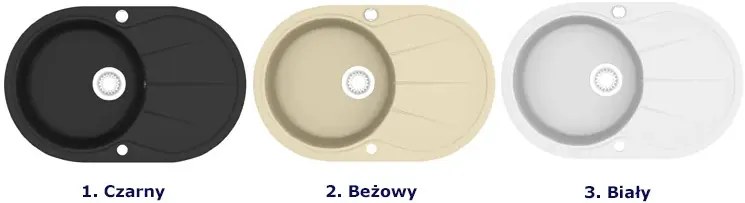 Czarny owalny zlew z granitu M9-K75