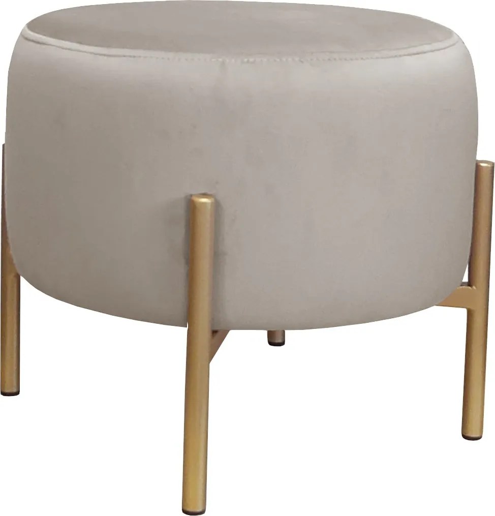 Pufa OLA loft ławka podnóżek metal : Kolor Stelaża - Złoty, Kolor tkaniny - VELVET - MG09, Typ tkaniny - Velvet