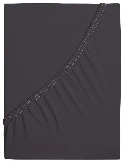 PrzytulneMieszkanie.pl Prześcieradło jersey z mako bawełny LUXORA 90x200 cm ciemnoszare