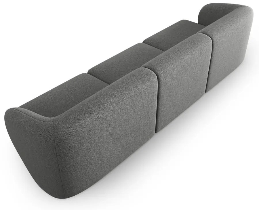 Szara sofa z tkaniny szenilowej 266 cm Paolo – Milo Casa