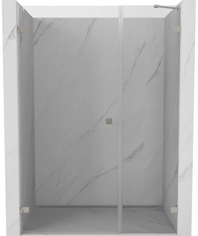 Mexen Lunar-B drzwi prysznicowe uchylne lewe 110 cm, transparent, nikiel szczotkowany - 832S-110-050-97-00-L