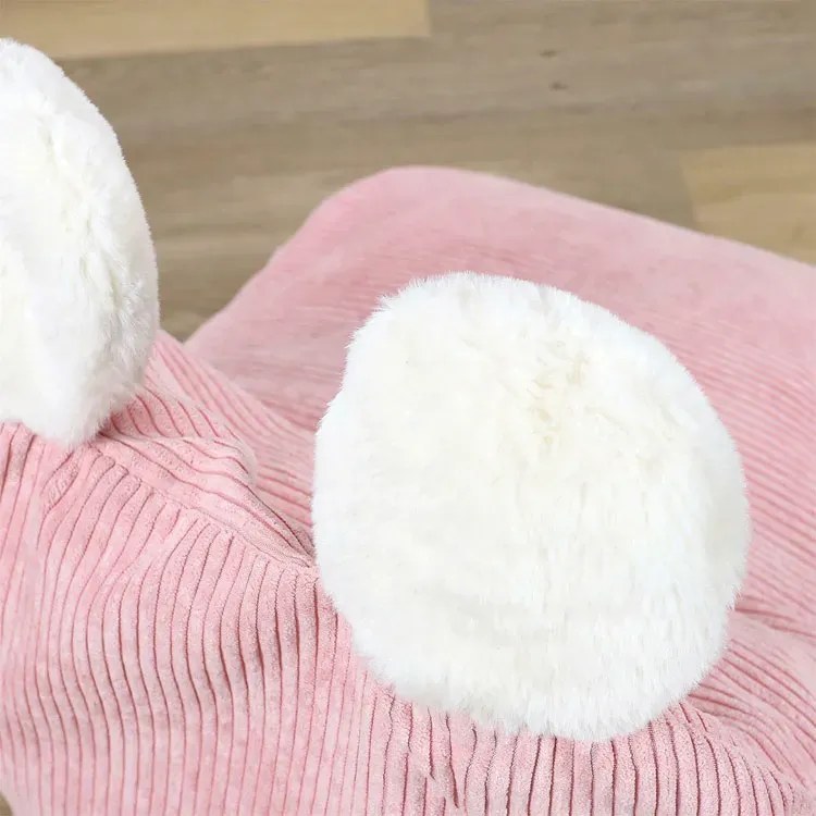 Różowe siedzisko dziecięce z pomponami F2-T49