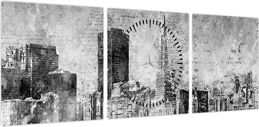 Obraz - Miasto sztuki kawowej (z zegarem) (90x30 cm)
