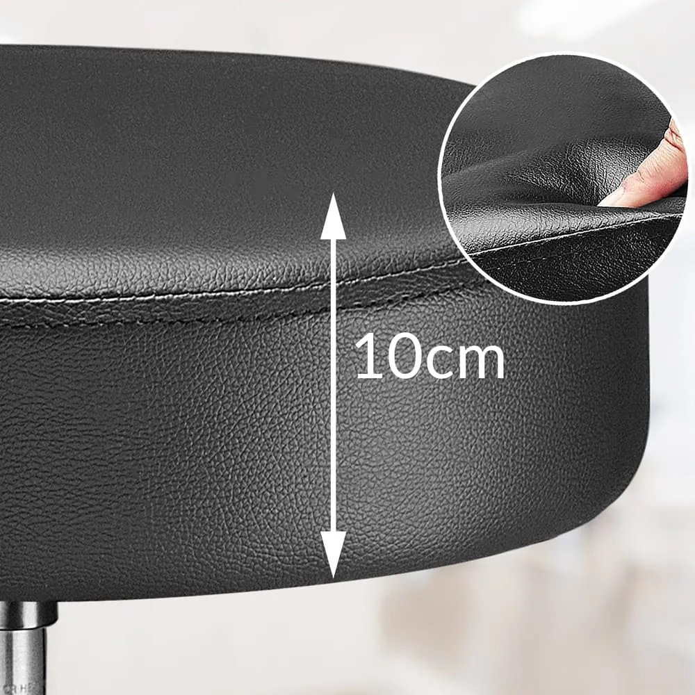 Taboretka na kółkach BONY, Ø35cm, czarna Jurhan