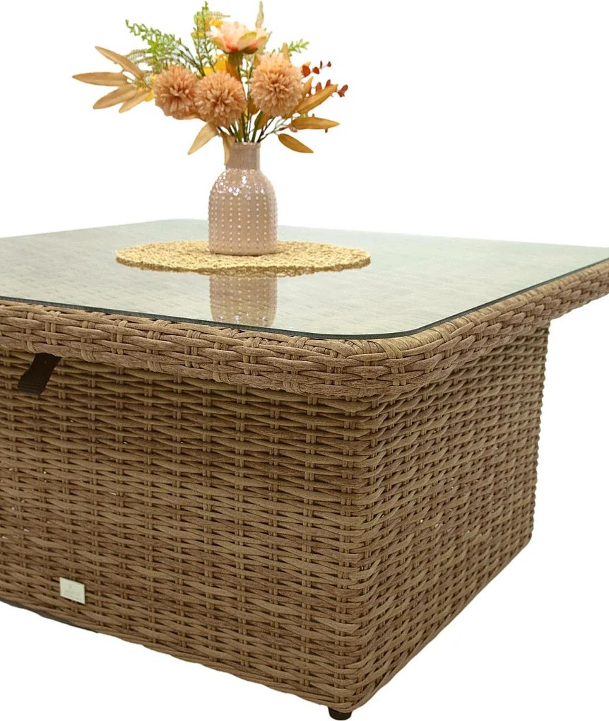 Zestaw rattanowy MALIBU dla 7 osób (beżowo-brązowy)