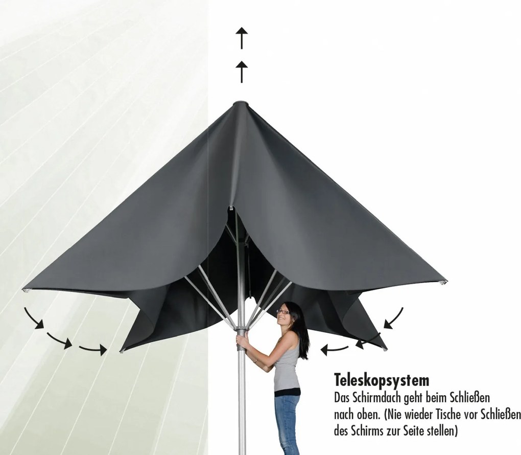 Doppler TELESTAR parasol ogrodowy 400 x 400 cm biały