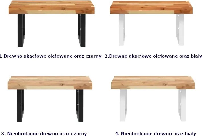 Łazienkowa półka nieobrobione akacjowe drewno W2-L42