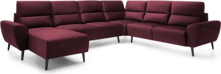 Narożnik BOSCO XL zestaw z elektryczną funkcją regulacji tkanina Monolith 69 Burgundowy WERSAL