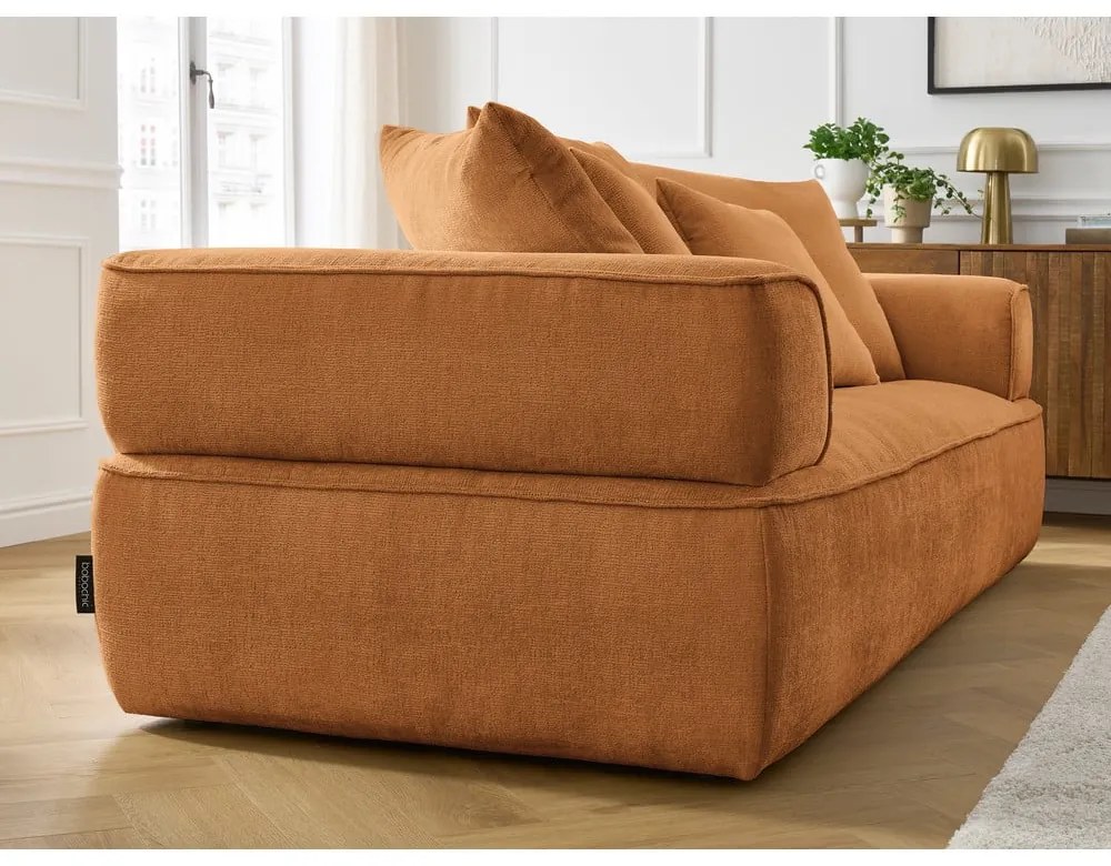 Musztardowa sofa z tkaniny szenilowej 237 cm Whesley – Bobochic Paris