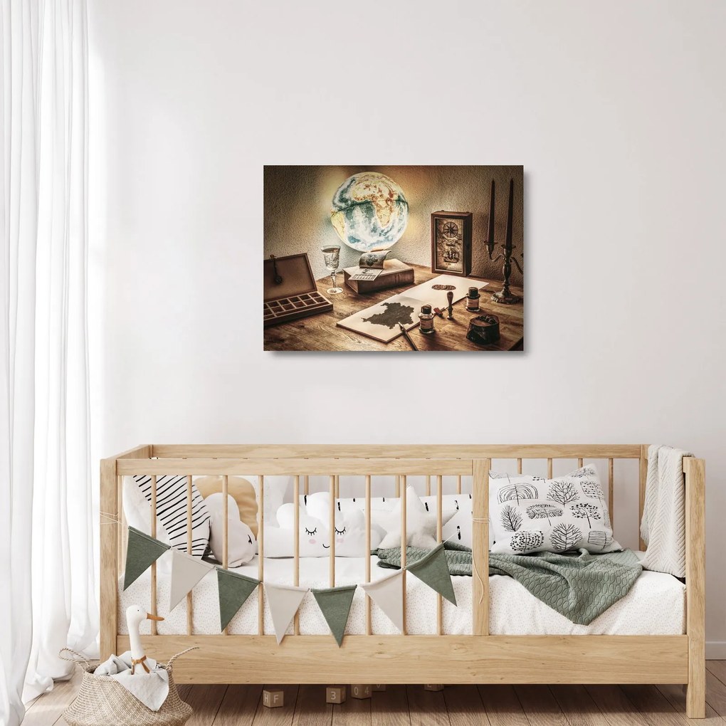 Obraz na szkle - stół podróżny (70x50 cm)