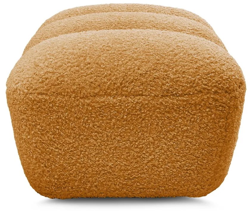 Musztardowy podnóżek z materiału bouclé Hippolyte – Bobochic Paris