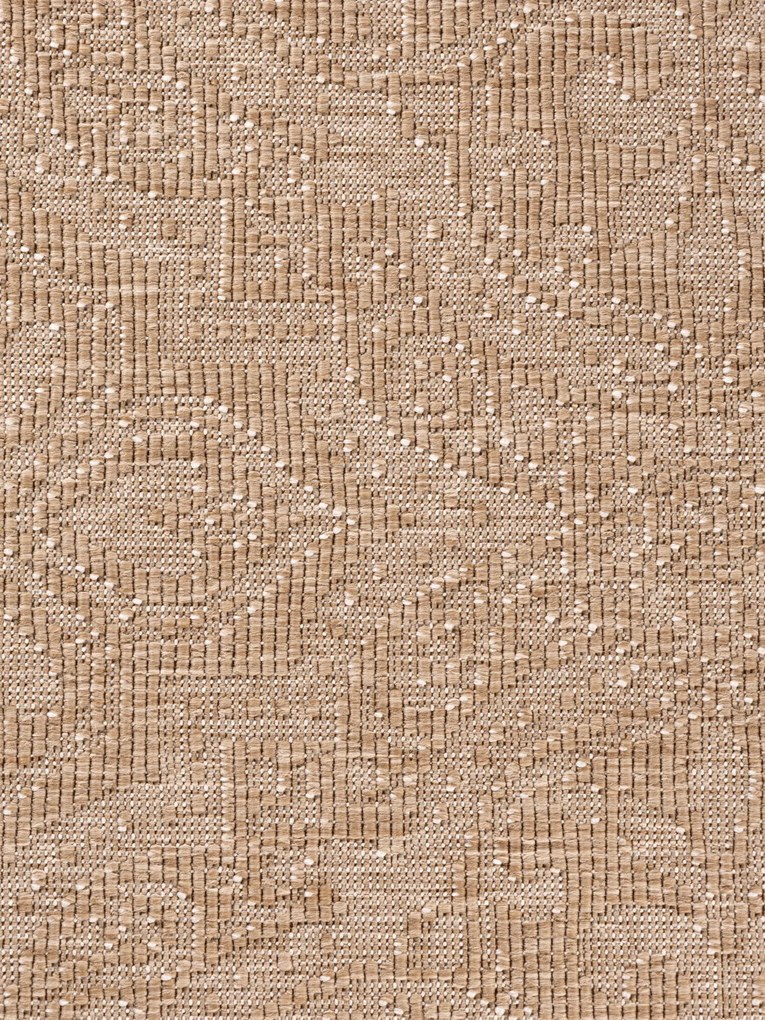 Dywan zewnętrzny dwustronny Duet Ornament beżowo-kremowy 160 cm x 160 cm koło