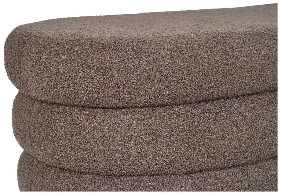 Brązowa ławka z materiału bouclé Dartford – House Nordic