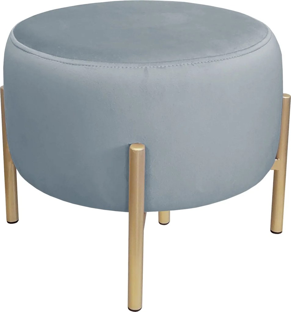 Pufa OLA loft ławka podnóżek metal : Kolor Stelaża - Złoty, Kolor tkaniny - VELVET - BL06, Typ tkaniny - Velvet