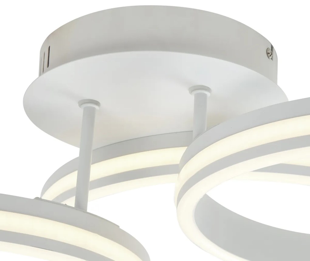 Lampa sufitowa biała z LED z 3-stopniową regulacją ściemniania 3-punktowa - NavaraDesignerski Oswietlenie wewnetrzne