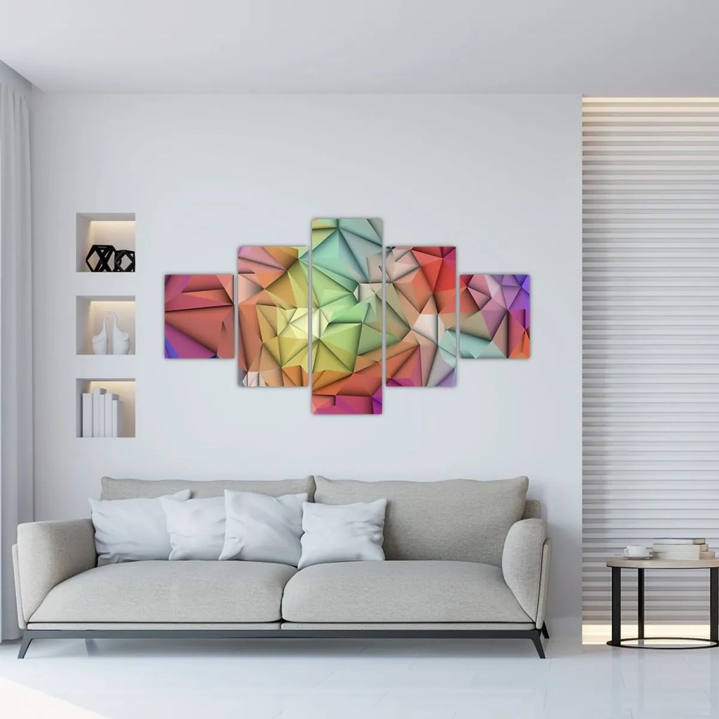 Obraz - Abstrakcja wielokątna (125x70 cm)
