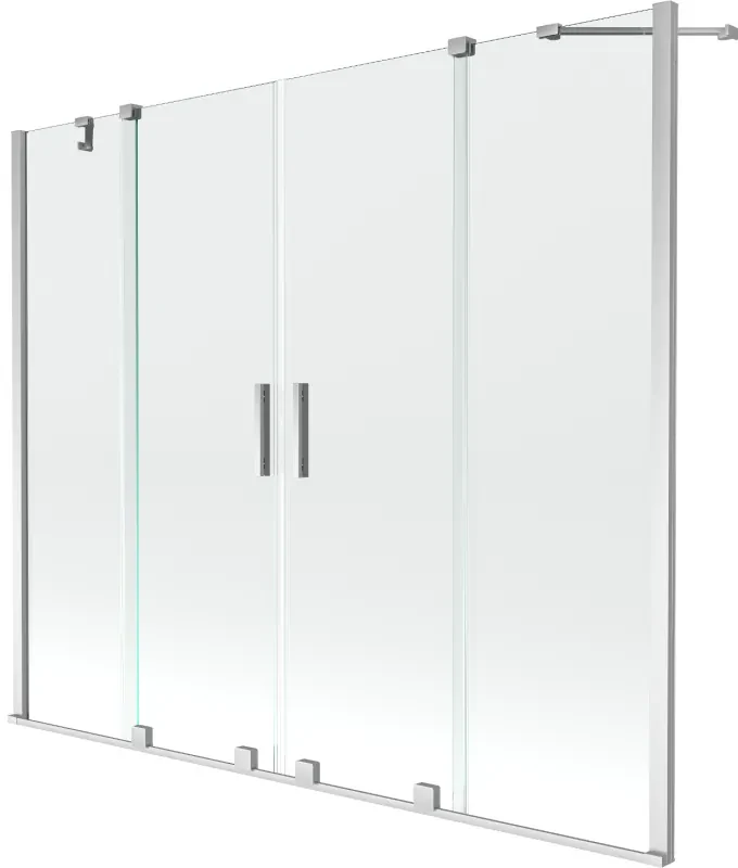 Mexen Velar Duo parawan nawannowy 2-skrzydłowy rozsuwany 200 x 150 cm, transparent, chrom - 896-200-000-02-01