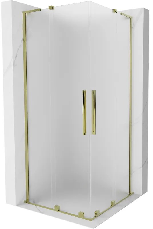 Mexen Velar L Duo kabina prysznicowa rozsuwana 100 x 100 cm, szron, złota - 871-100-100-02-33-50