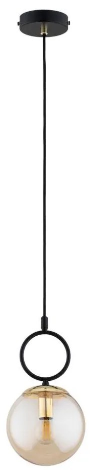 Żyrandol na lince LISTER 1xE14/10W/230V czarny/dymny beżowy