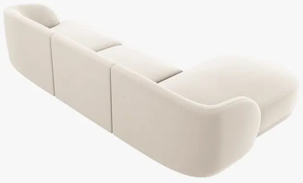 OUTLET Narożnik, sofa narożna lewostronna jasny beż welur 255/156/70 Miley od Micadoni