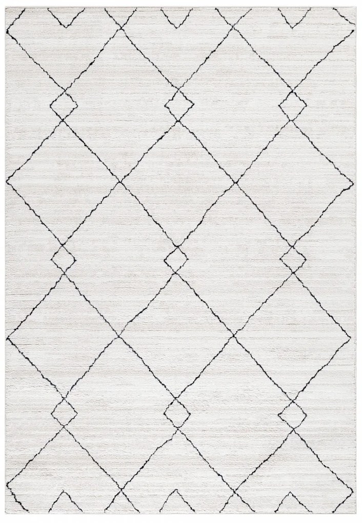 Dywan poliestrowy Berber romby kremowe 160 cm x 230 cm