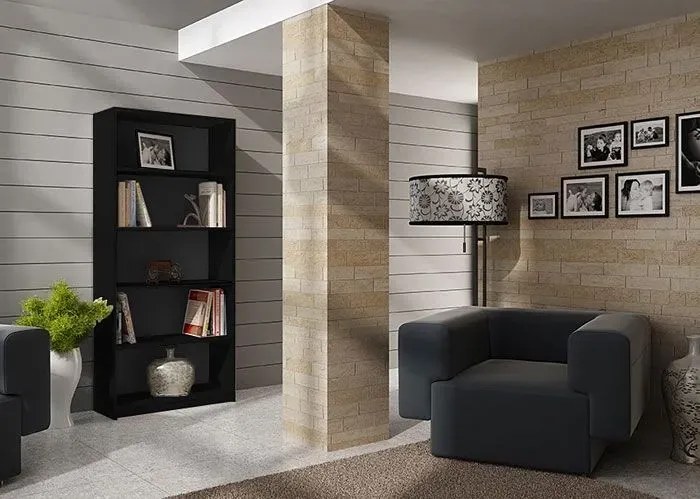 Czarny regał na książki N0-L12