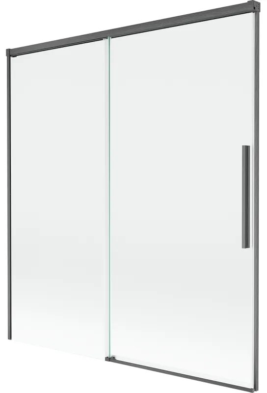 Mexen Rox parawan nawannowy 2-skrzydłowy rozsuwany 150 x 150 cm, transparent, gun gray szczotkowany - 8C9-150-001-66-00