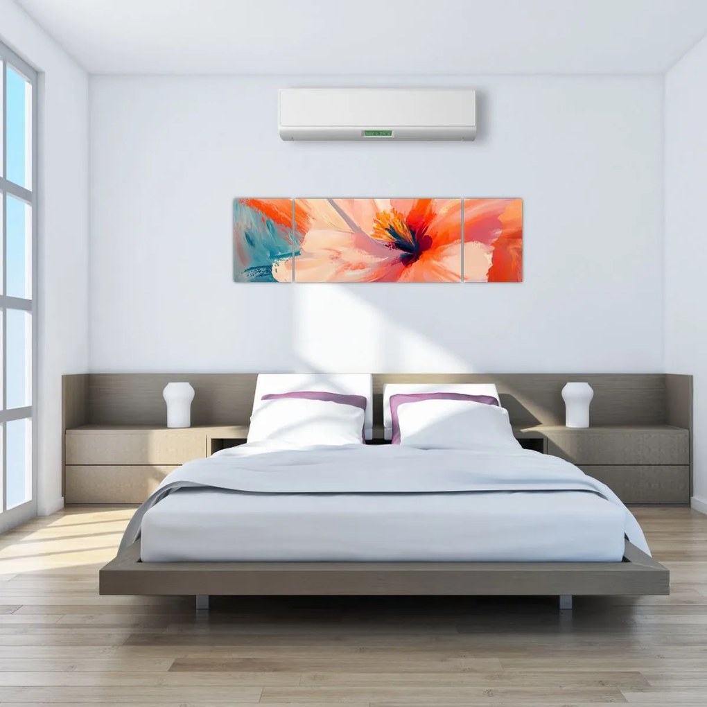 Obraz - Malowany kwiat (170x50 cm)