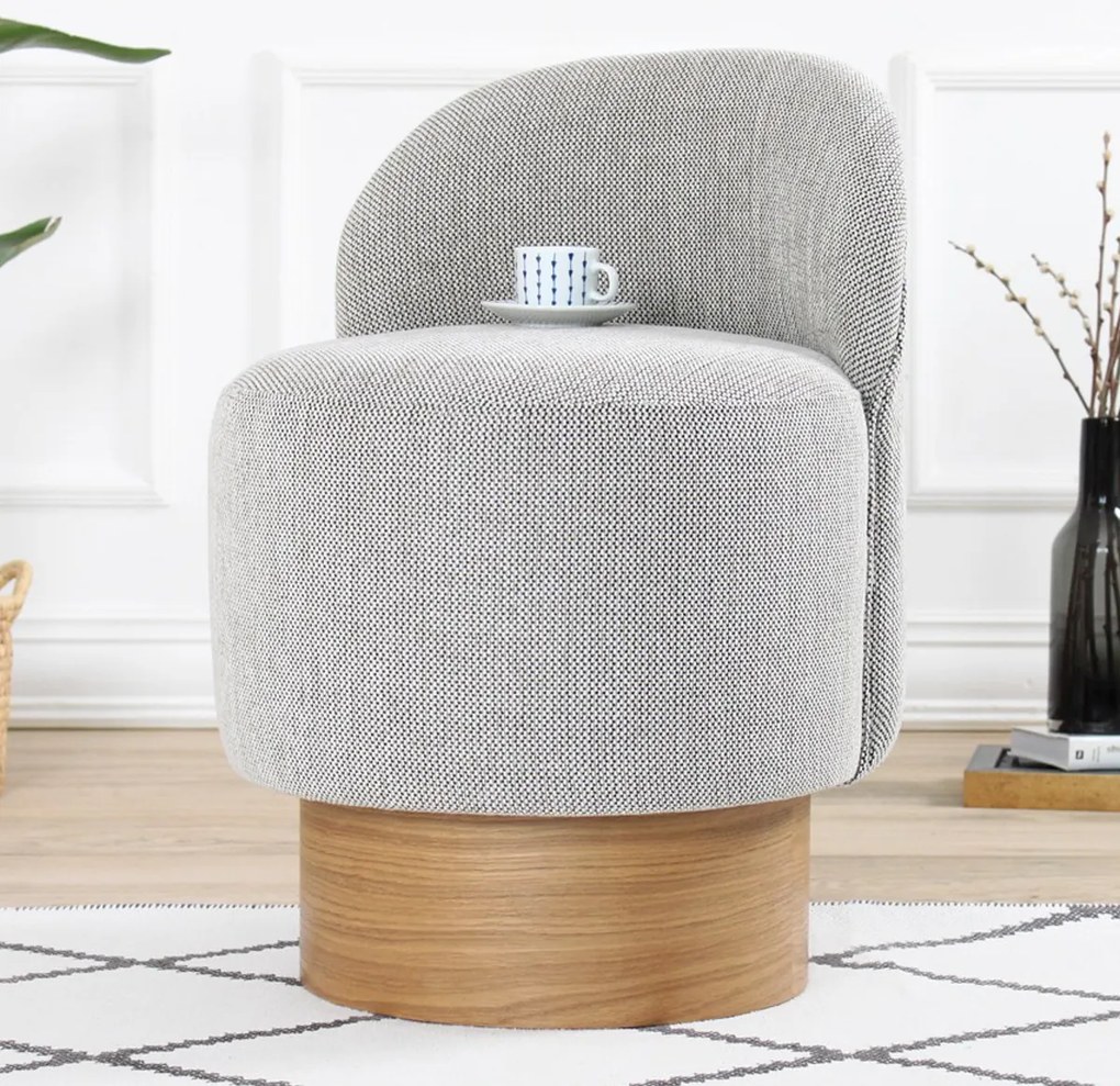 Taboret Barren Pouf Grey