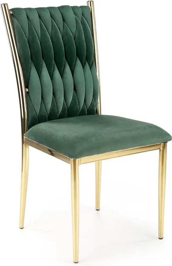 Zielone welurowe krzesło glamour N4-P05