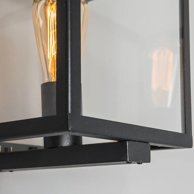 Zewnetrzna Industrialna kwadratowa lampa ścienna zewnętrzna czarna IP23 - Rotterdam Nowoczesny Oswietlenie zewnetrzne