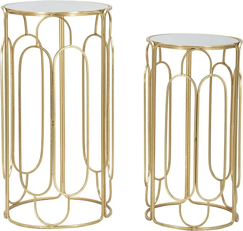 Zestaw Stolików Pomocniczych VKH555, Złoto, 36,5x36,5x70 cm, Kendra Home