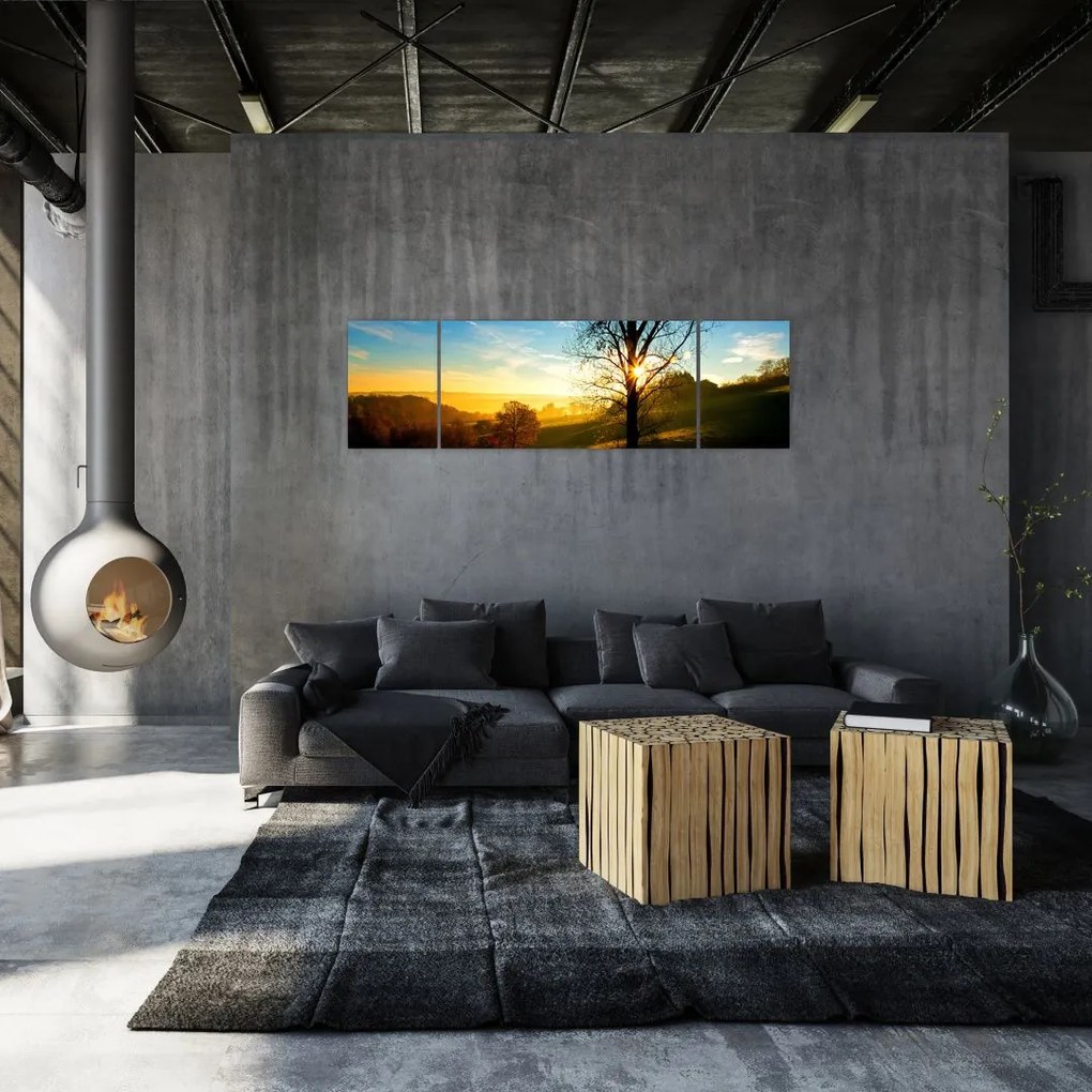 Obraz wschodu słońca (170x50 cm)