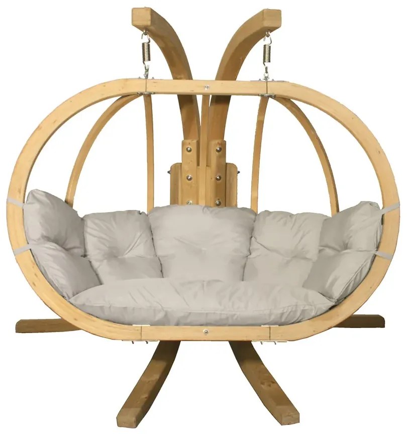 Podwójny fotel wiszący do ogrodu ecru N1-M14