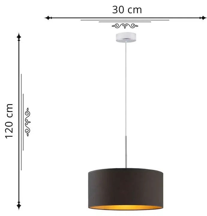 Lampa wisząca z okrągłym abażurem 30 cm - D7-D64