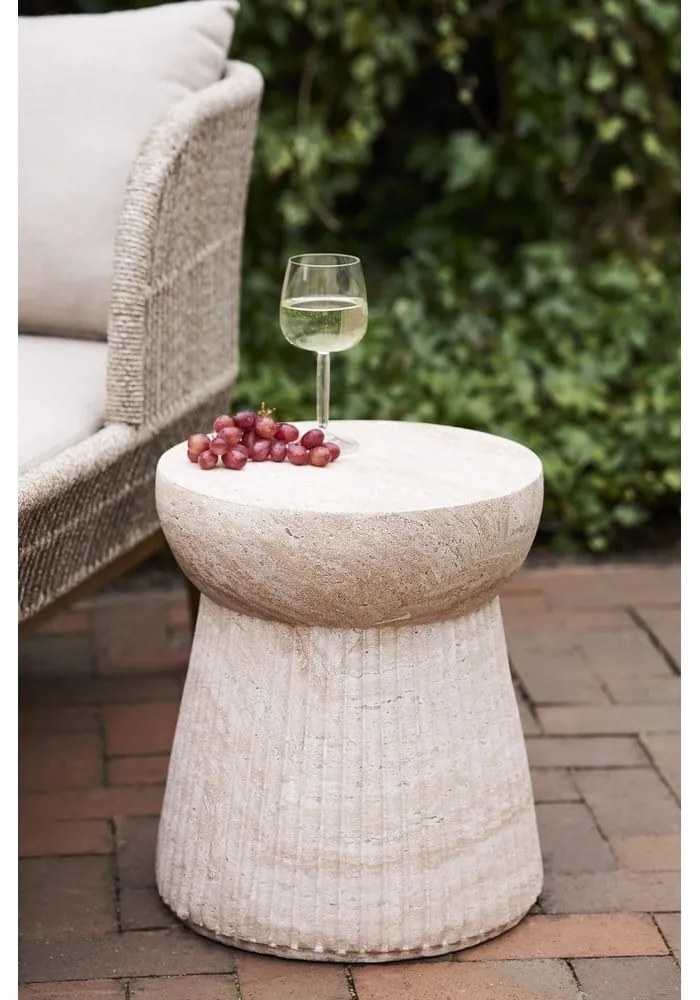 Kamienny okrągły stolik ogrodowy ø 37 cm Bonn – House Nordic