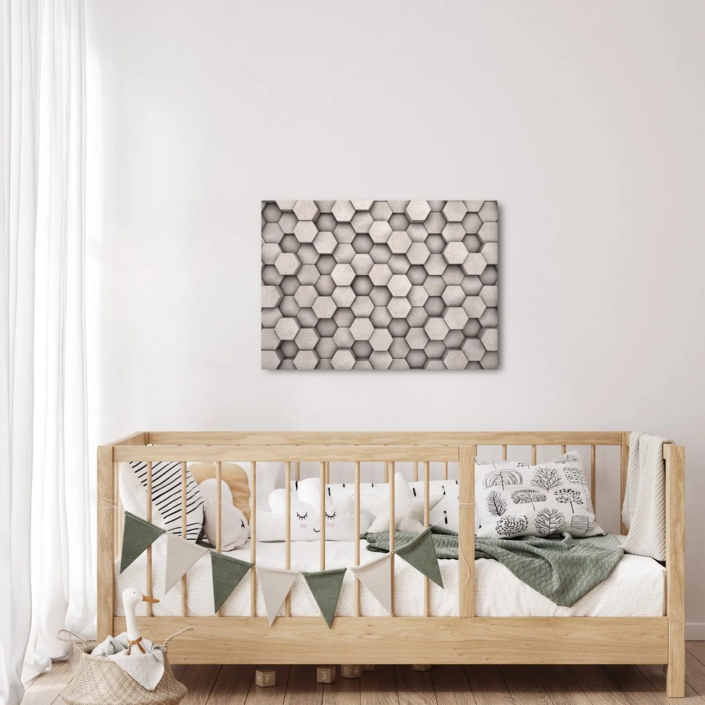 Obraz - Sześciokąty w betonie (70x50 cm)