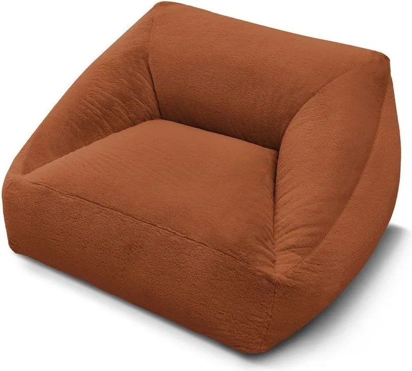 Pomarańczowy worek do siedzenia z imitacji futra Lilibet – Bobochic Paris