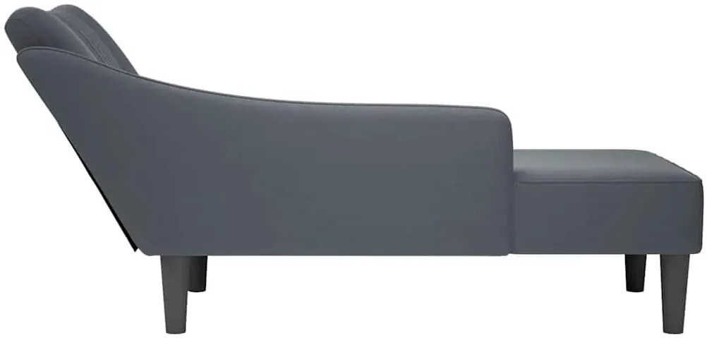 Ciemnoszara leżanka z podłokietnikiem H5-M32