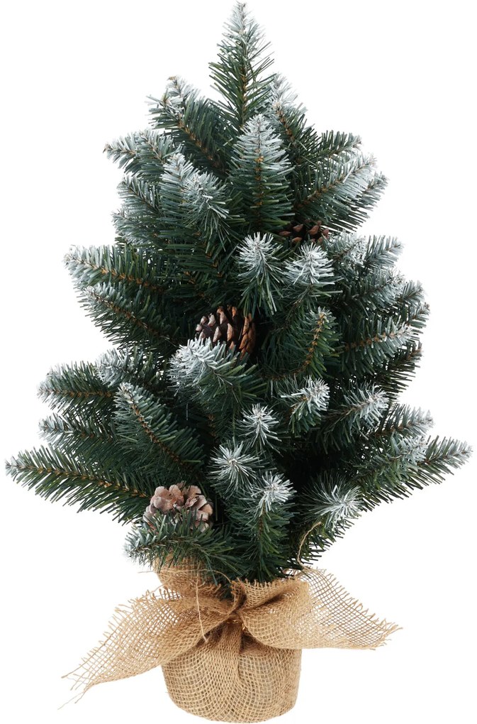 Ośnieżona sztuczna choinka z szyszkami, 60 cm
