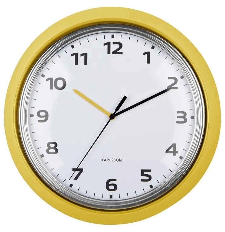 Zegar ścienny Karlsson 6006YE żółty, średnica 34 cm