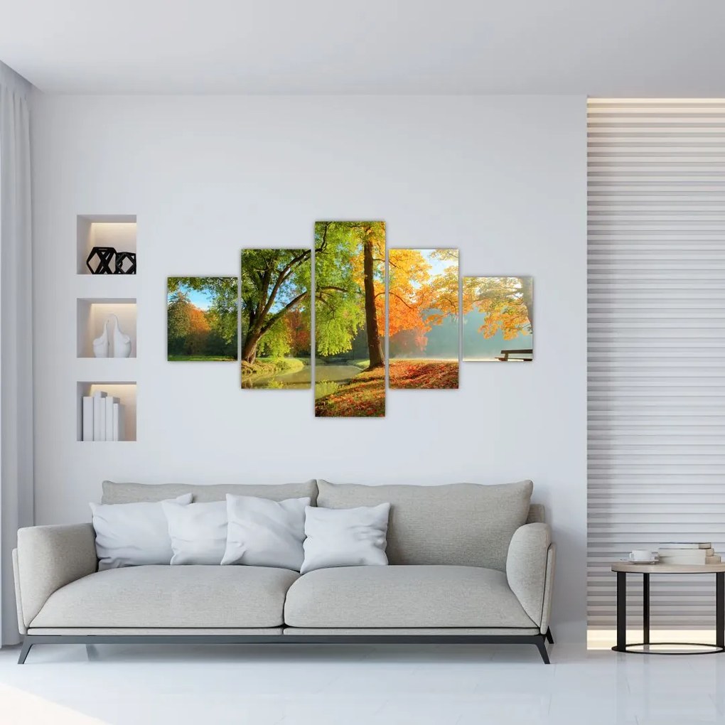 Obraz - Spokojny jesienny krajobraz (125x70 cm)
