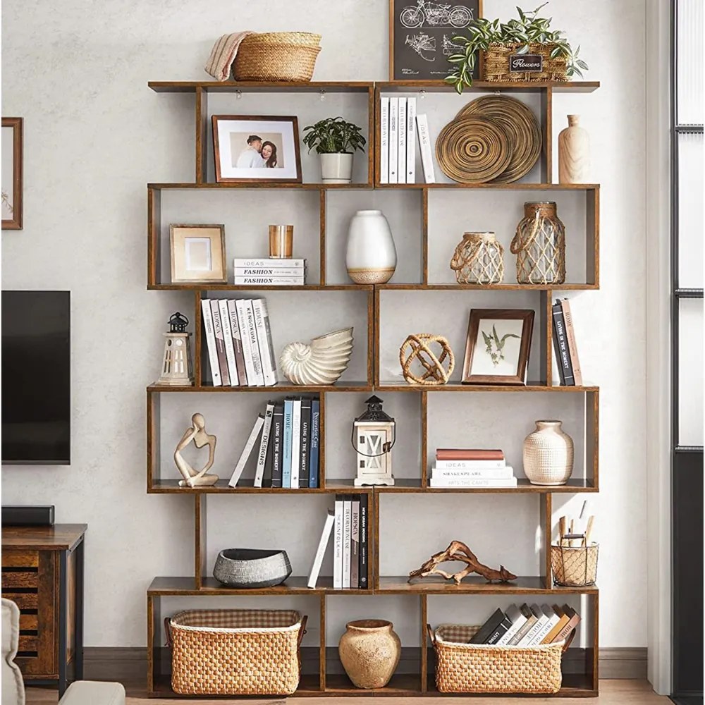 Regał/półka na książki PRESTON, 70x24x190,5cm, rustykalny brąz Vasagle