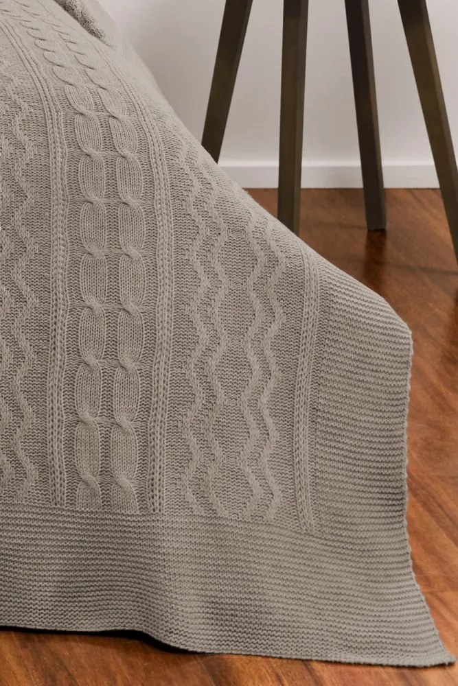 Wełniana narzuta na łóżko SPARSE w opakowaniu prezentowym Śmietankowy