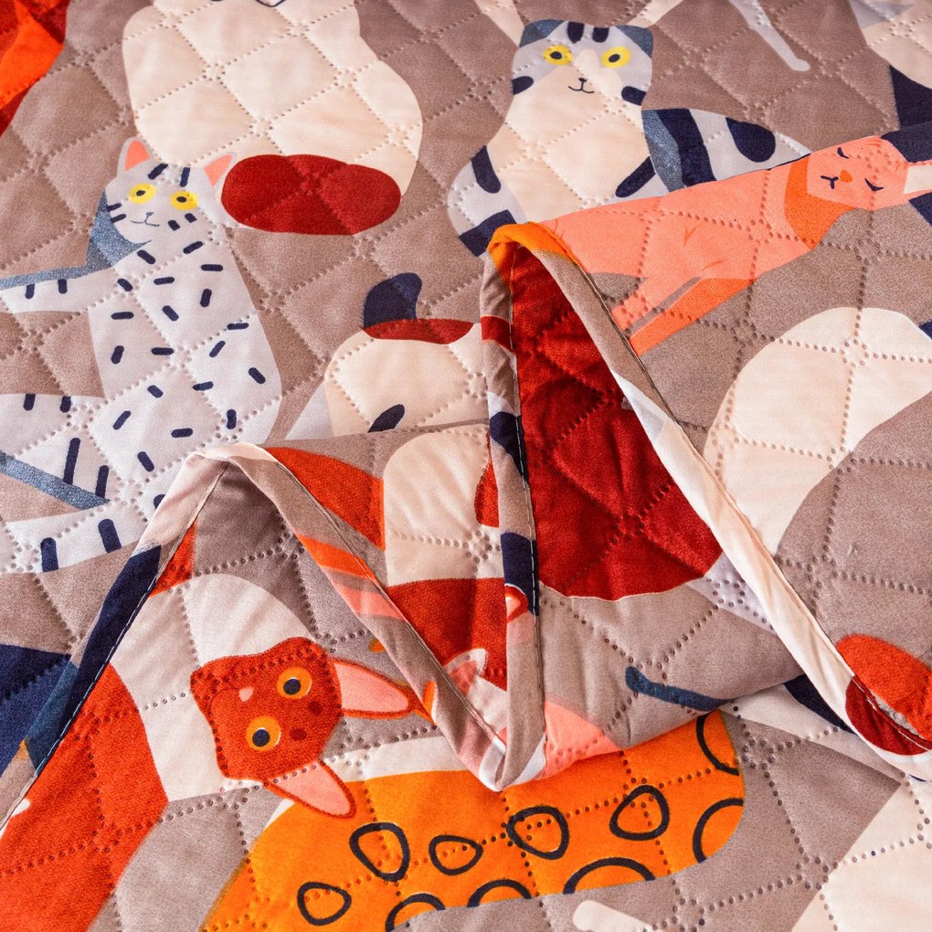 Narzuta na łóżko CATMOSPHERE, kolorowa Rozmiar: 220 x 240 cm