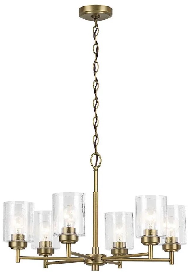 Kichler KL-WINSLOW6-NBR - Żyrandol na łańcuchu WINSLOW 6xE27/60W/230V mosiądz